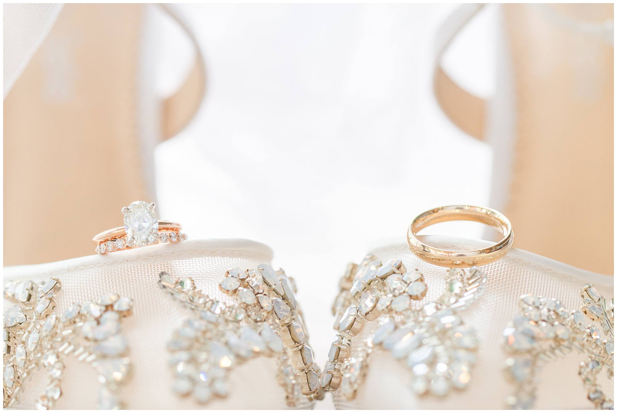 Wedding rings, ring shot, bella belle shoes